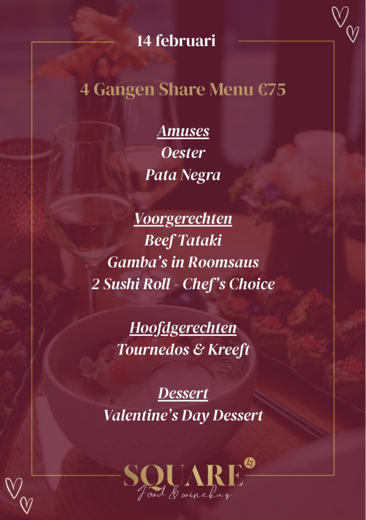 Valentijnsdag menu